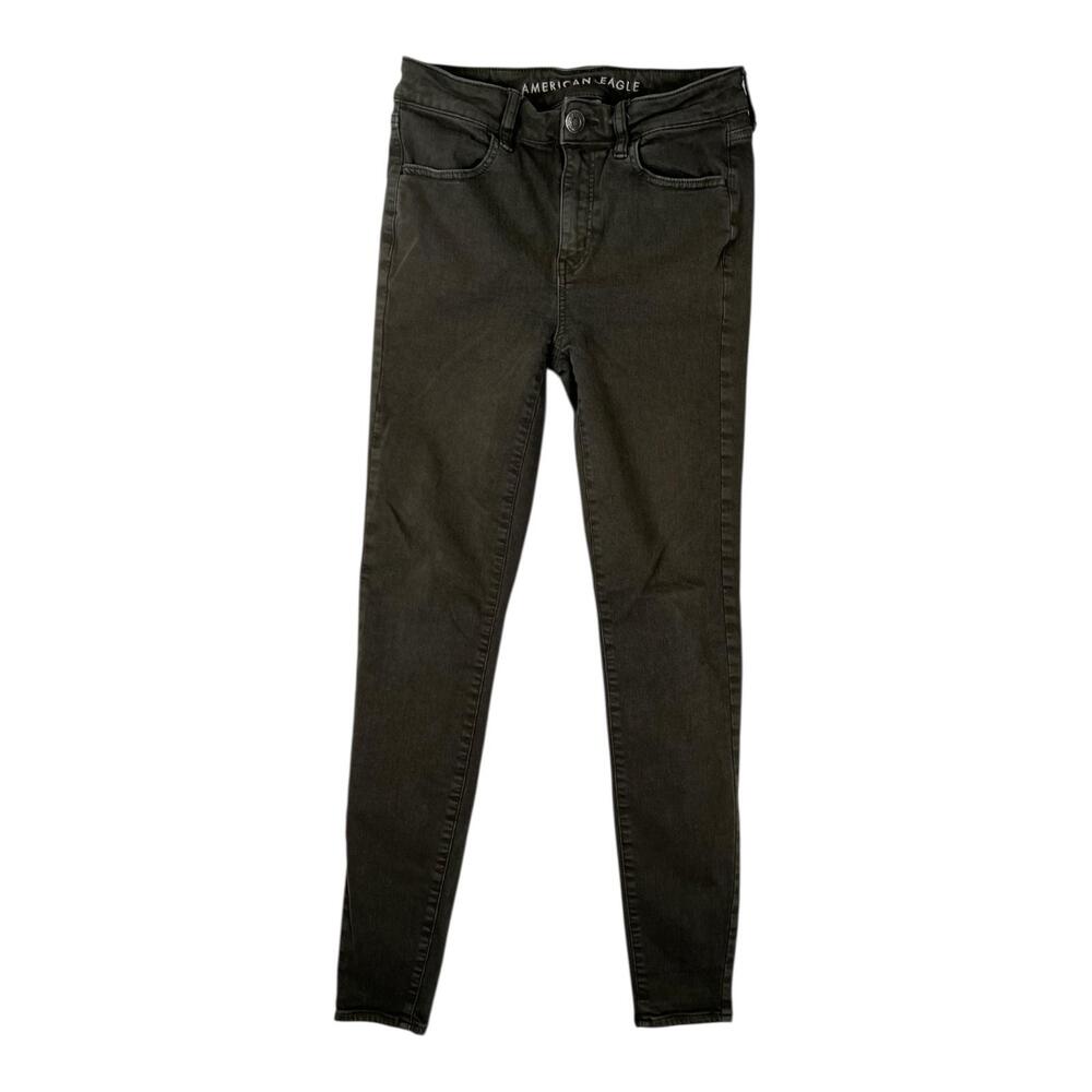 American Eagle Hi-Rise Jegging Jeans Women's 4 Green Stretch Denim